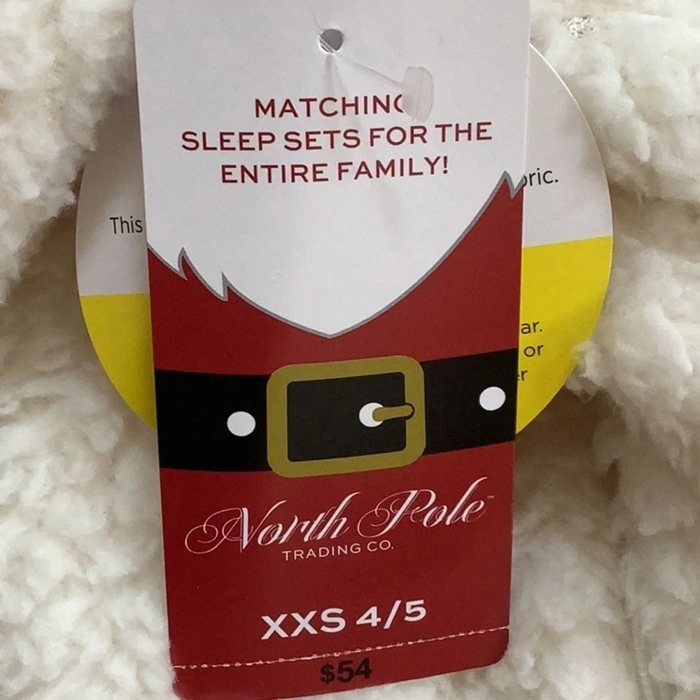 North Pole Trading Co. Polar Bear Toddler Unisex Sherpa Hooded One Piece Pajama